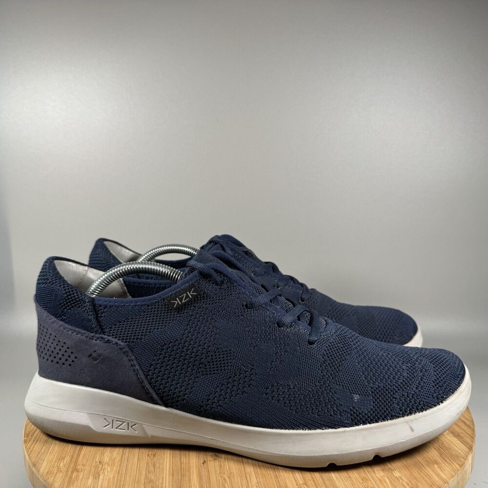 S Kizik Madrid Eco‎ Knit Shoes Sneakers Mens Size 12 Blue Fabric Casual Lace Up